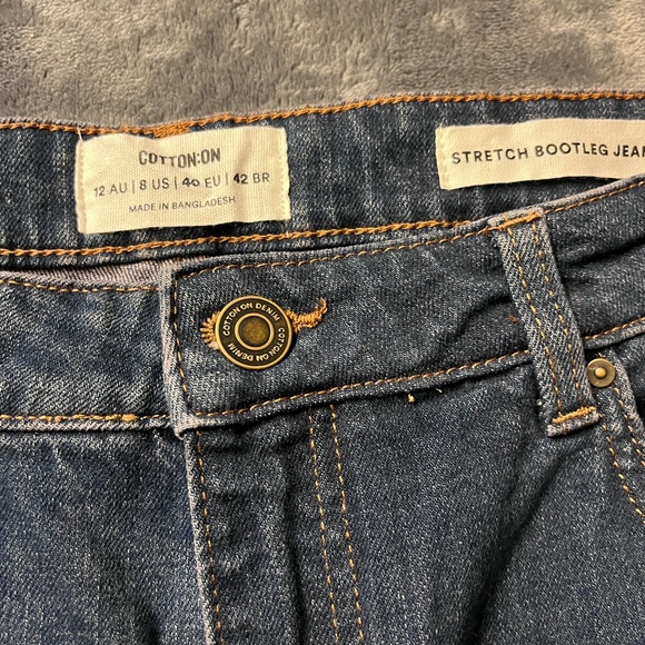 Cotton On size 8 Stretch Bootleg dark wash Jean - Picture 4 of 4
